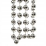 Snur de margele decorative pentru brad, Decoris, 2.7 m, Argintiu