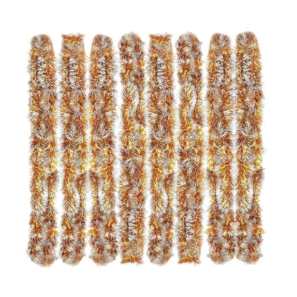 Set de 8 ghirlande pentru Craciun Anyingkai, sarma/matase PET, auriu, 2 m