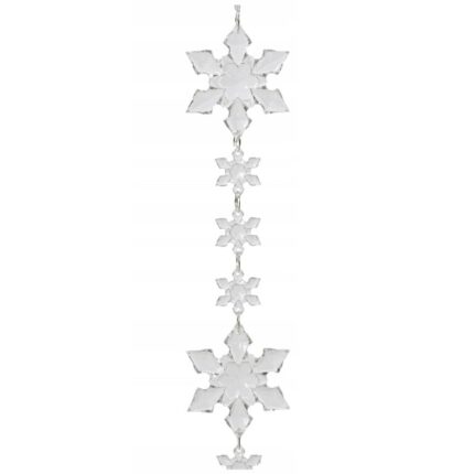 Ghirlanda de Craciun, Kaemingk, 5x135cm, transparenta, din acril, design cu fulgi de zapada