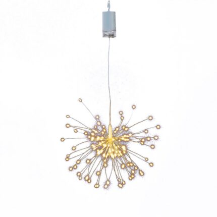 Decor artificii cu microLED-uri, 120 LED alb cald, 8 programe, 30 cm