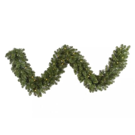 Ghirlanda de Craciun artificiala nedecorata verde Narnia 270 cm cu iluminare LED