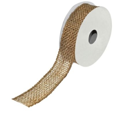 Panglica decorativa pentru bradul de Craciun, auriu, 5 m x 25 mm