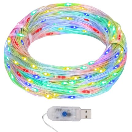 Instalatie luminoasa 400 micro LED multicolor vidaXL, 8 functii, 40 m