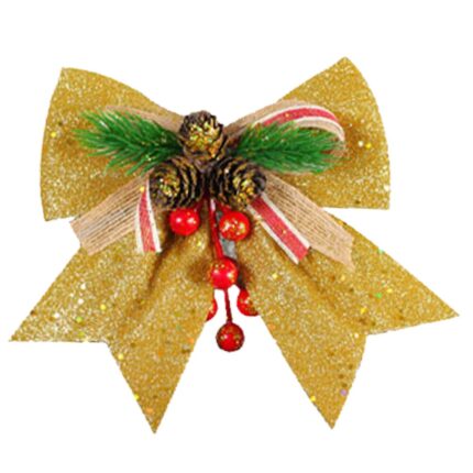 Arcuri decorative Craciun Cozevdnt, bumbac, auriu, set