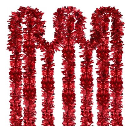 Set de 6 ghirlande pentru Craciun Sumind, PVC, rosu, 2 m