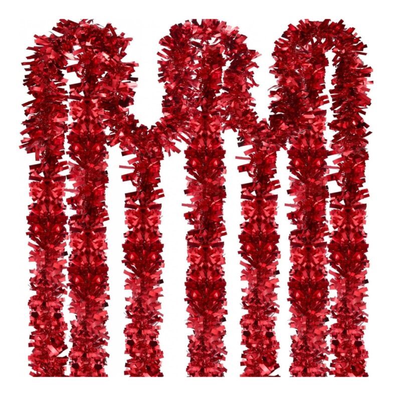 Set de 6 ghirlande pentru Craciun Sumind, PVC, rosu, 2 m