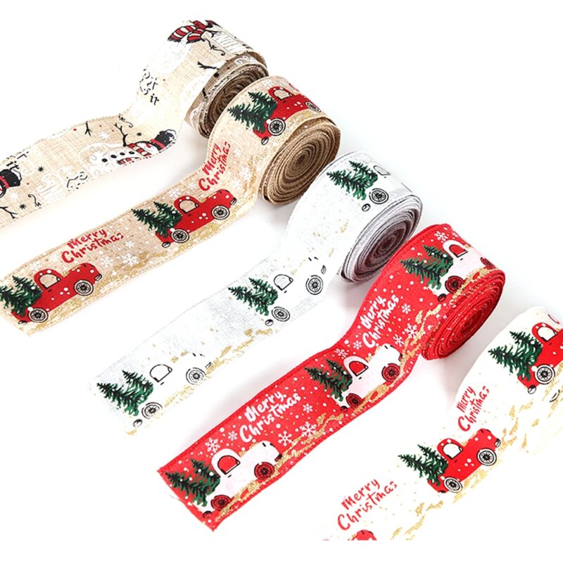 Set 5 benzi decorative Craciun, multicolor, 5x300cm