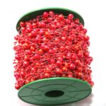 Ghirlanda cu margele de Craciun, Mmgoqqt, PVC, 60 m, Rosu