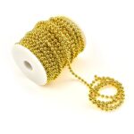 Ghirlanda de margele, Mmgoqqt, 6mm x 25m, Auriu