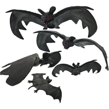 Set 10 decoratiuni Halloween Mmgoqqt, Liliac 3D, Agatatoare, Realiste, Negru