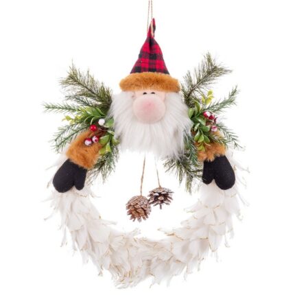 Coronita de Craciun BigBuy, Babbo Natale, multicolor, plastic, 40x35x8cm