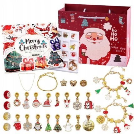 Calendar Advent de Craciun cu accesorii bratari si pandantive