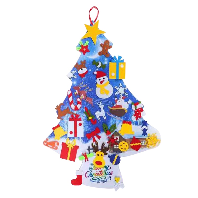 Brad de Craciun din fetru, handmade, 70 x 103cm, multicolor