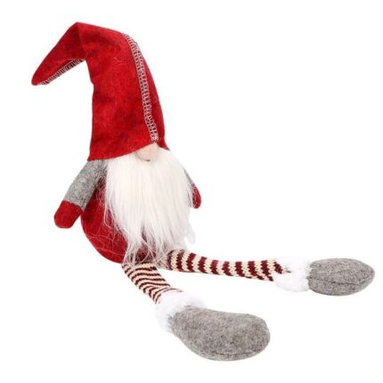 Elf decorativ 50 cm, PROCART, jucarie Craciun, material textil, rosu