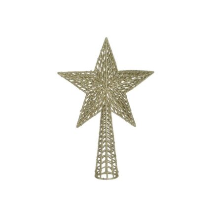 Varf pentru brad de craciun in forma de stea, 27cm, Auriu bronz