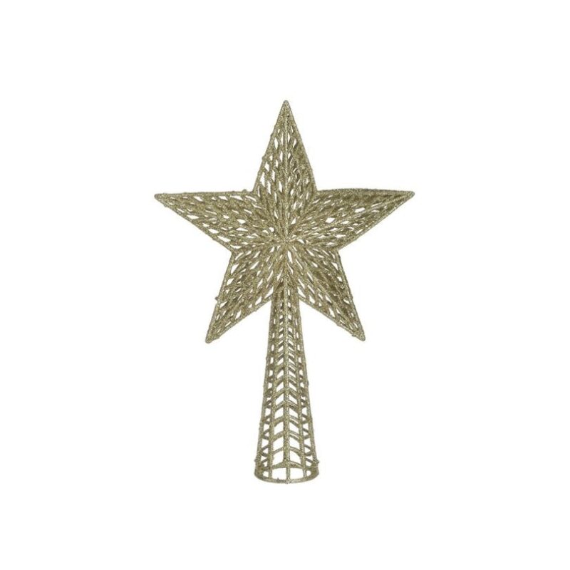Varf pentru brad de craciun in forma de stea, 27cm, Auriu bronz