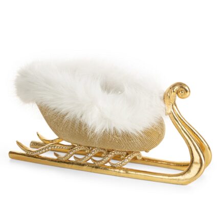 Figurina de Craciun 31 x 16 x 15 cm Sania lui Mos Craciun Eurofirany aur