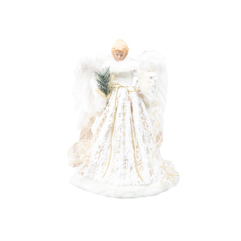 Varf de brad, model inger, H 40 cm, culoare crem, B.S.P. / SL333