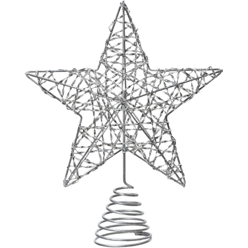 Varf de brad Kaemingk, 20x5xH23 cm, metal, finisaj satinat, argintiu