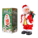 Figurina Mos Craciun, JESWO, Sunet, 12x11x30cm, Multicolor