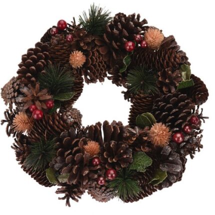 Coronita de craciun din conuri, 33 cm