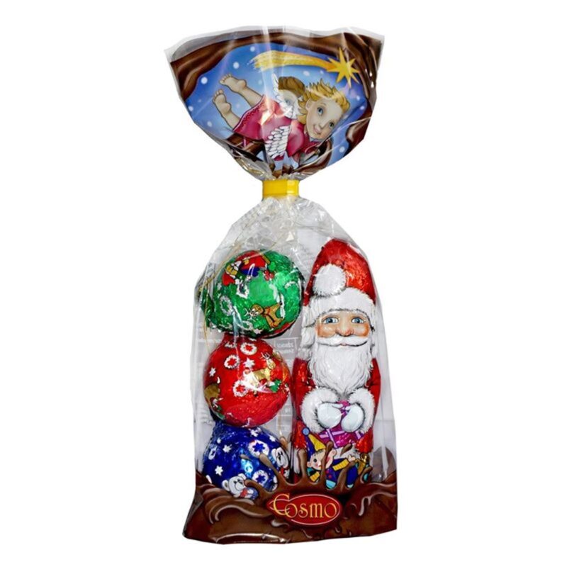Ciocolata Lapte Esmo, Figurine Globuri si Mos Craciun, Multicolor, 85g
