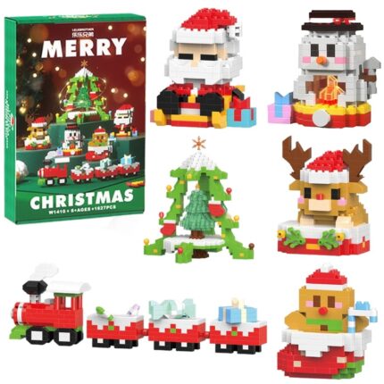 Set 6 jucarii de constructie de Craciun, Yingyun®, Decoratiuni, Multicolor