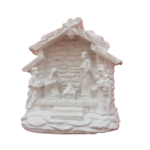 Figurina din ipsos pentru pictat, model Nasterea Domnului, alba 8.8x8.5cm