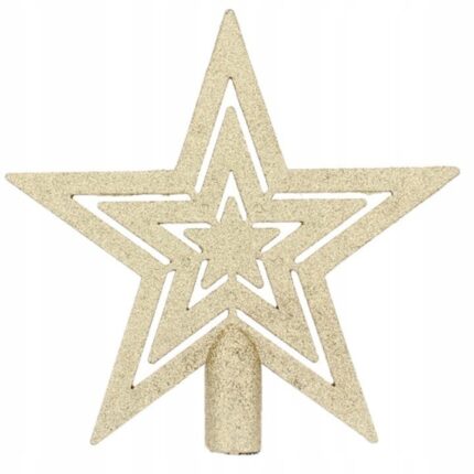 Varf decorativ de Brad, model Stea, 20 cm, Auriu