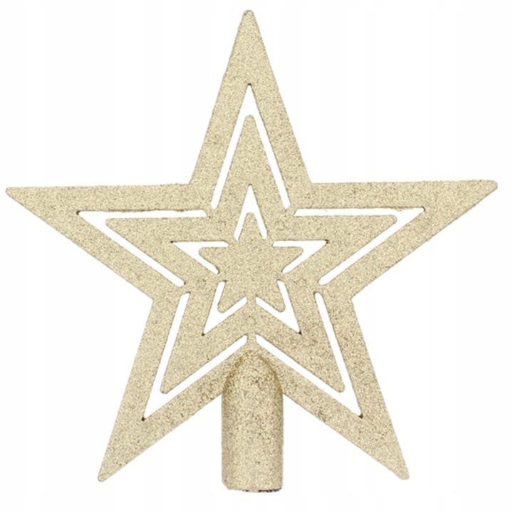 Varf decorativ de Brad, model Stea, 20 cm, Auriu