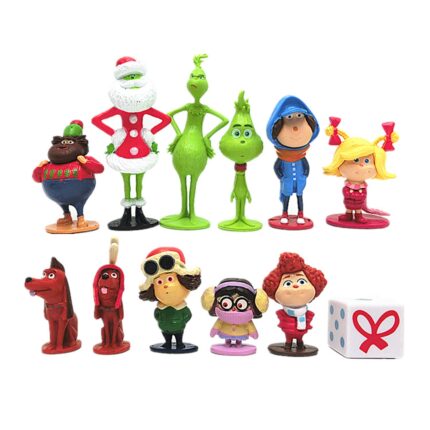 Set 12 Figurine Mini Grinch, Rasina, 4-9 cm, Multicolor