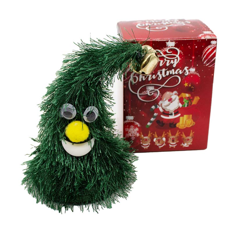 Bradut care canta si danseaza, ornament pentru Craciun, 15 cm, Verde