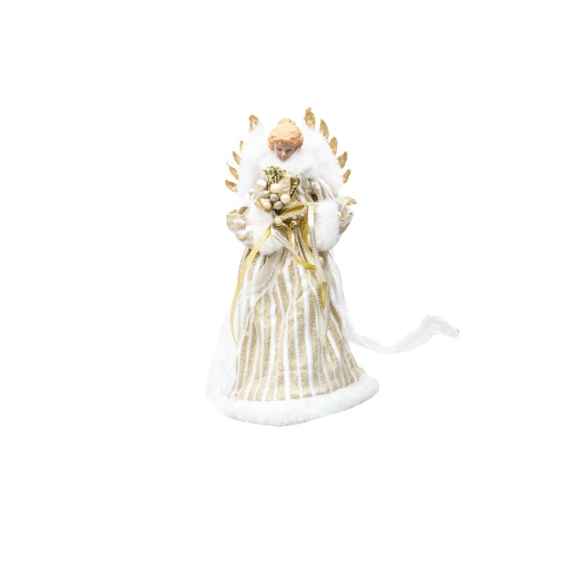 Varf de brad, model inger, H 32 cm, culoare auriu, B.S.P. / SL336