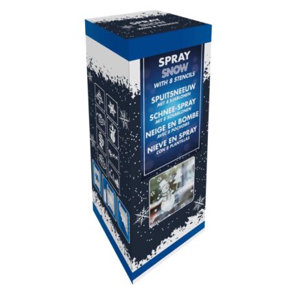 Set de spray de zapada artificiala + 8 sabloane de decorare, Openhome, 150ml, Alb