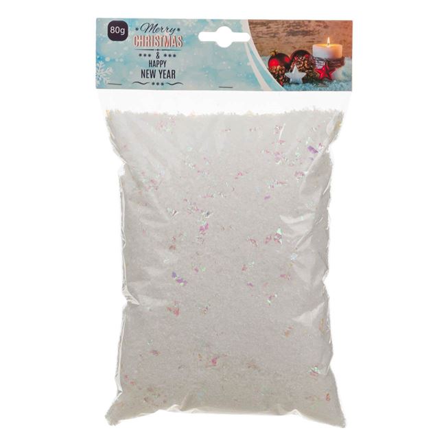 Zapada Artificiala Decorativa de Craciun Shopiens®, Alba Fulgi, 80g