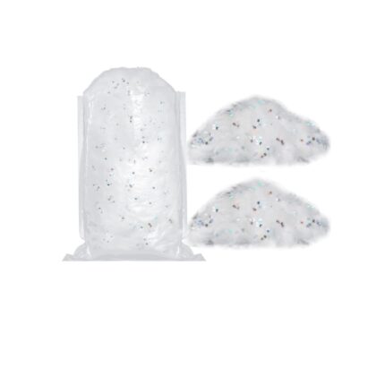 Zapada artificiala, Tranqun, 250 g, moale, din fibra de poliester, cu fulgi de zapada holografici