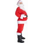 Costum Mos Craciun Complet 13 piese, XL Include Pantaloni, Haina, Caciula, Barba, Peruca, Manusi, Ochelari, Curea, Sac Cadouri si Clopotel. Ideal pentru petreceri tematice, evenimente, animatori si fotografi. Calitate superioara, confortabil si durabil
