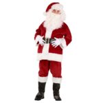 Costum de Mos Craciun, ZakupyTV, Velur, Rosu/Alb