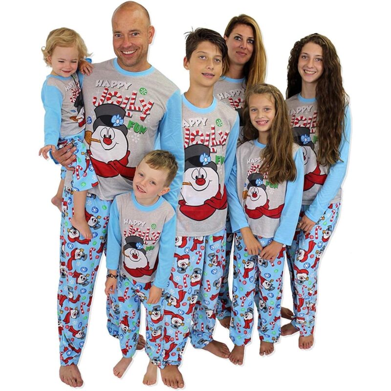 Set Pijamale Craciun Familie, Imprimeu Om de Zapada, Maneci Lungi, Multicolor
