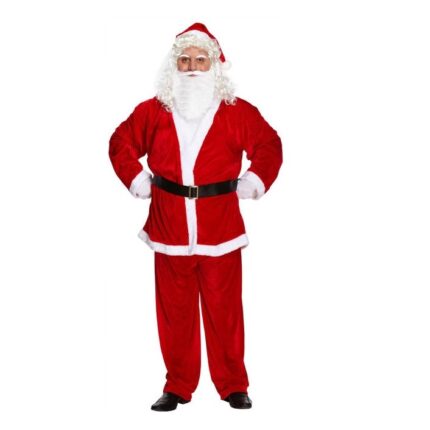 Costum complet Mos Craciun, catifea, 6 piese, manusi incluse, FamousKids®, marime universala