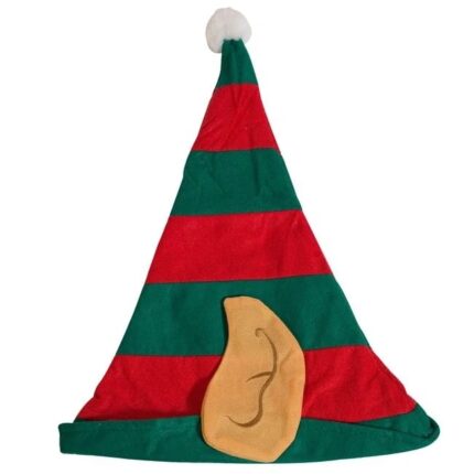 Caciula pentru copii, model Elf de Craciun, poliester, 24cm