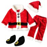 Costum Craciun, QttvbTna, 4 piese, rosu, 90cm