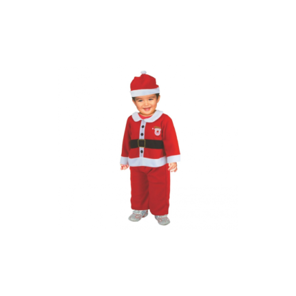 Costum mos craciun pentru copii, 2 - 3 ani, bluza, pantaloni si caciulita