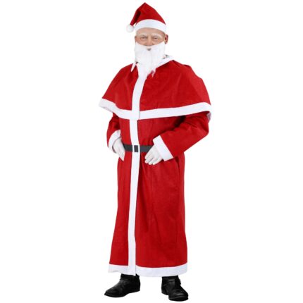 Costum Mos Craciun, 5 piese, alb/rosu, one size, Detex