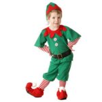 Costum Craciun, set complet, verde, 115-125cm