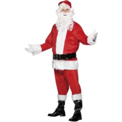 Costum De Mos Craciun, Format Din 5 Piese, Barba Inclusa, Marime Universala, IT Pro