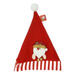 Caciulita de Mos Craciun, Flippy, cu ornament de Mos Craciun, rosie, marime universala, material textil