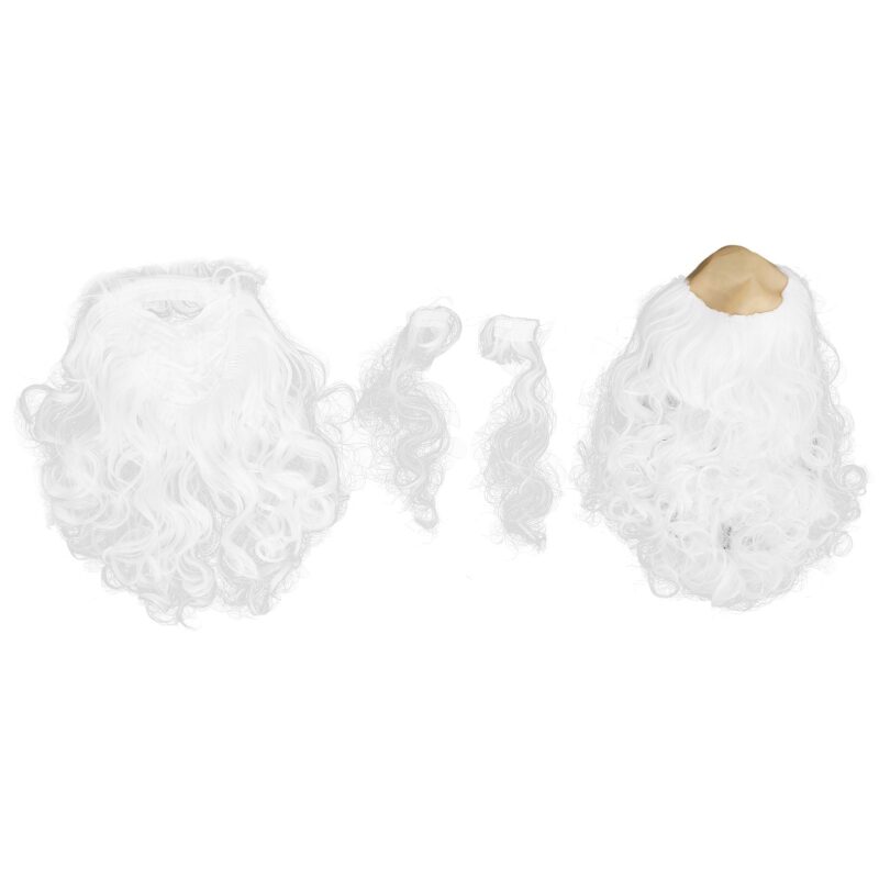 Set peruca si barba Mos Craciun AMRINUGL, alb, par sintetic