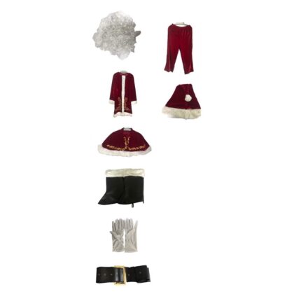 Costum Mos Craciun, QttvbTna, Poliester, Rosu/Alb, XXL INTL