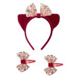 Set cordeluta cu 2 agrafe de par decorative de Craciun